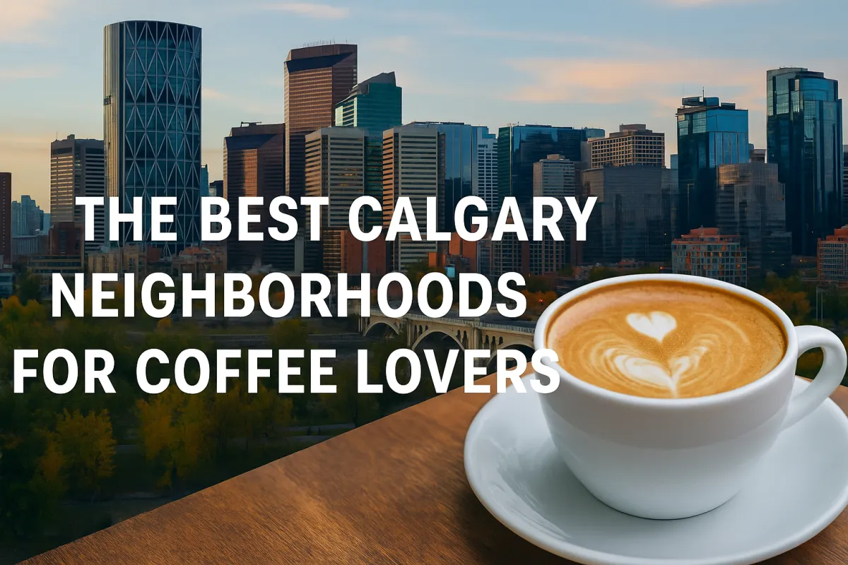 Charming Calgary neighbourhood street lined with inviting local coffee shops