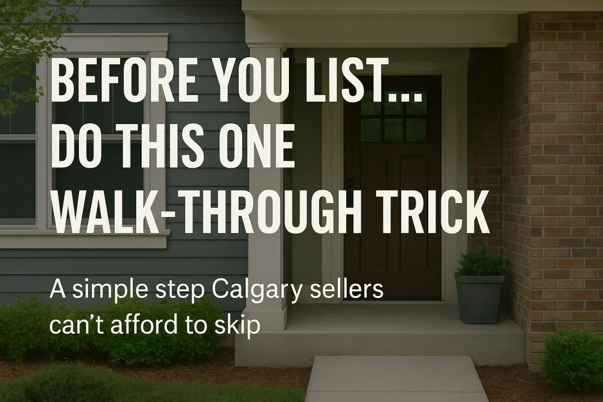 Calgary homeowner doing a pre-listing walk-through to prepare their property for sale