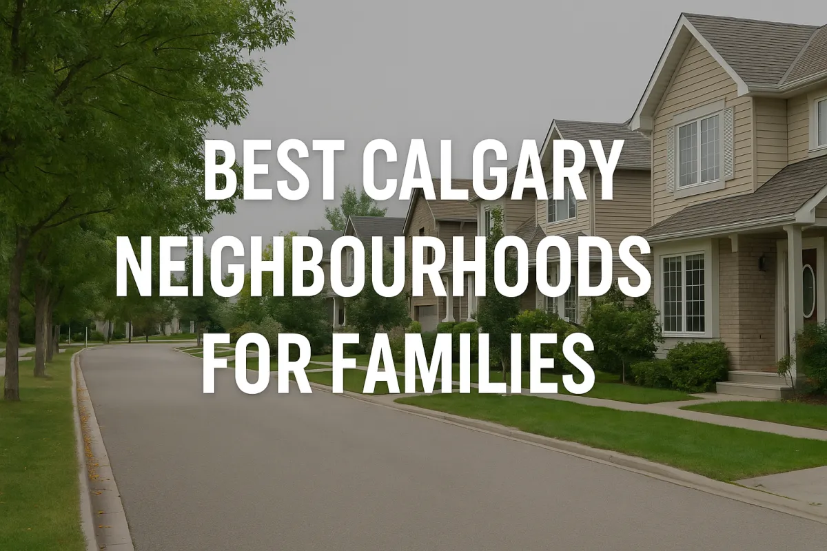 Family enjoying a safe and welcoming street in one of Calgary's top neighbourhoods for families