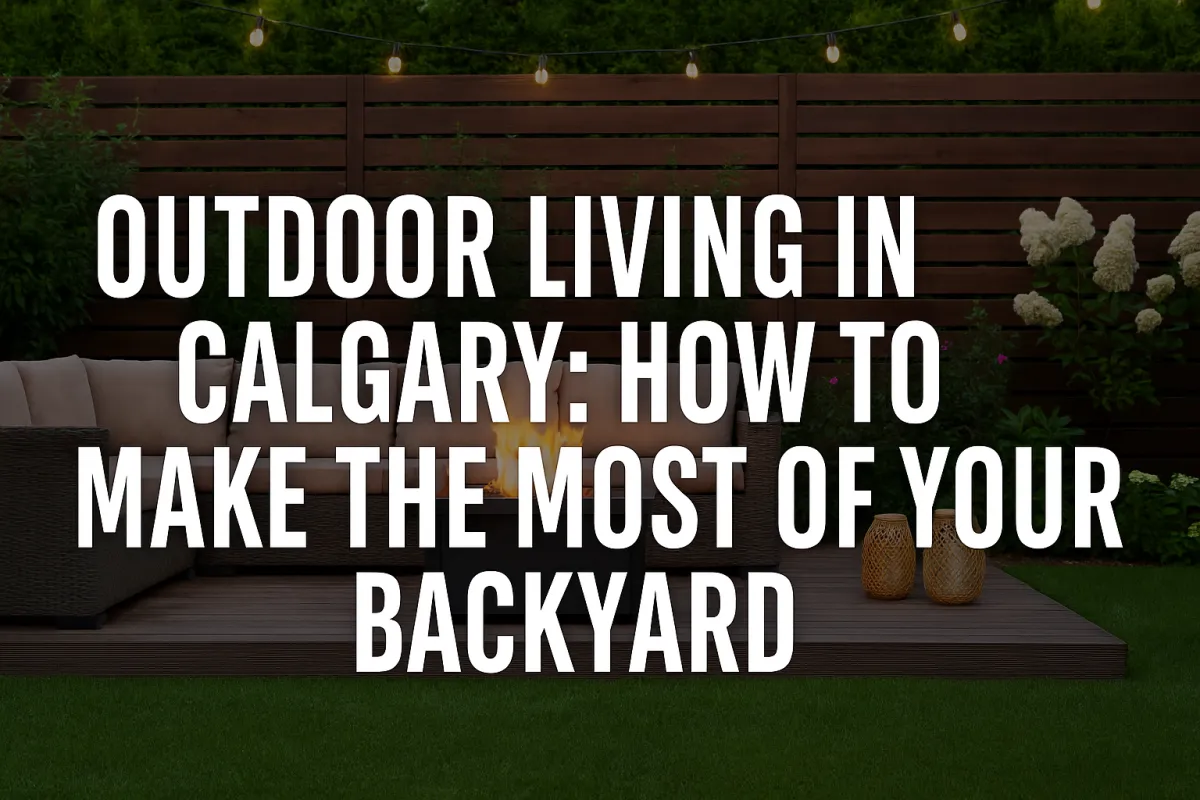 Spacious Calgary backyard with outdoor living space designed for year-round Alberta enjoyment