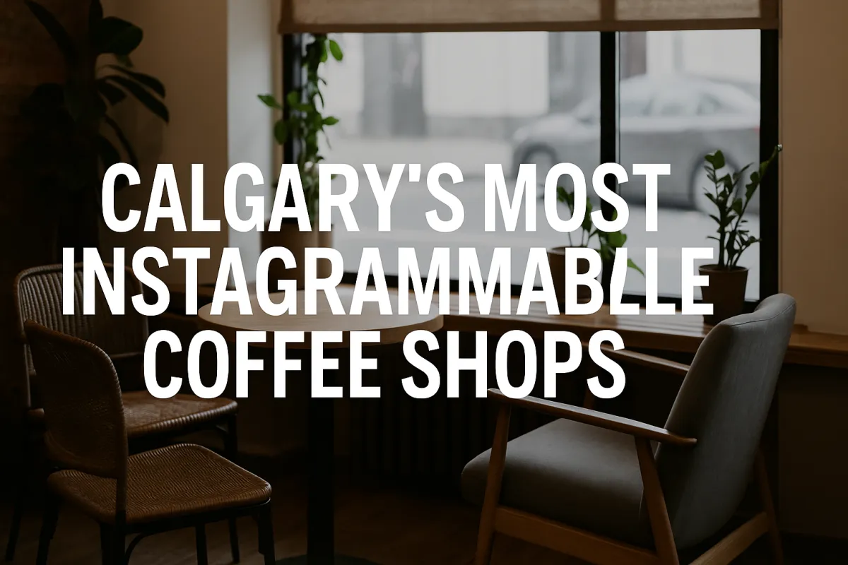Stylish and photogenic Calgary coffee shop interior perfect for social media sharing
