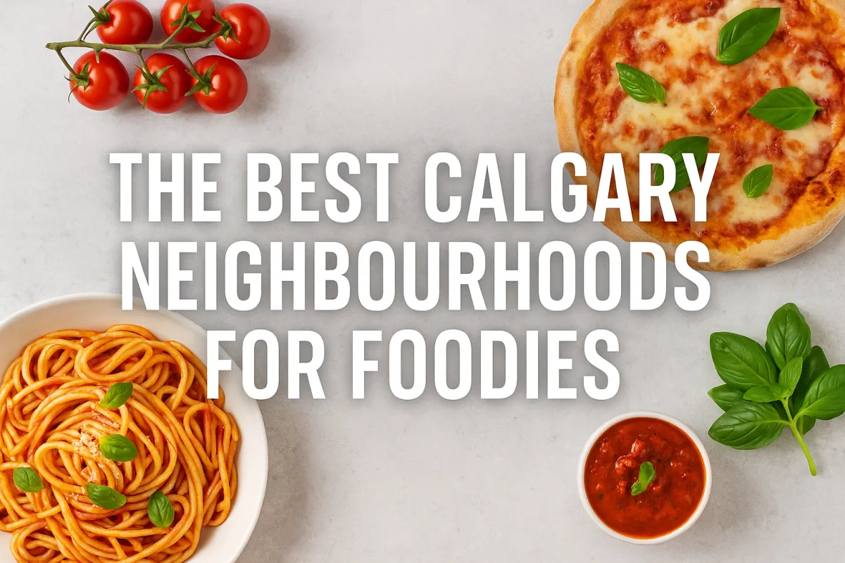 Vibrant Calgary neighbourhood street lined with diverse restaurants and local dining destinations