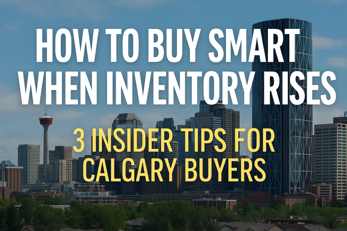 Calgary buyer reviewing property listings with a real estate agent during a rising inventory market