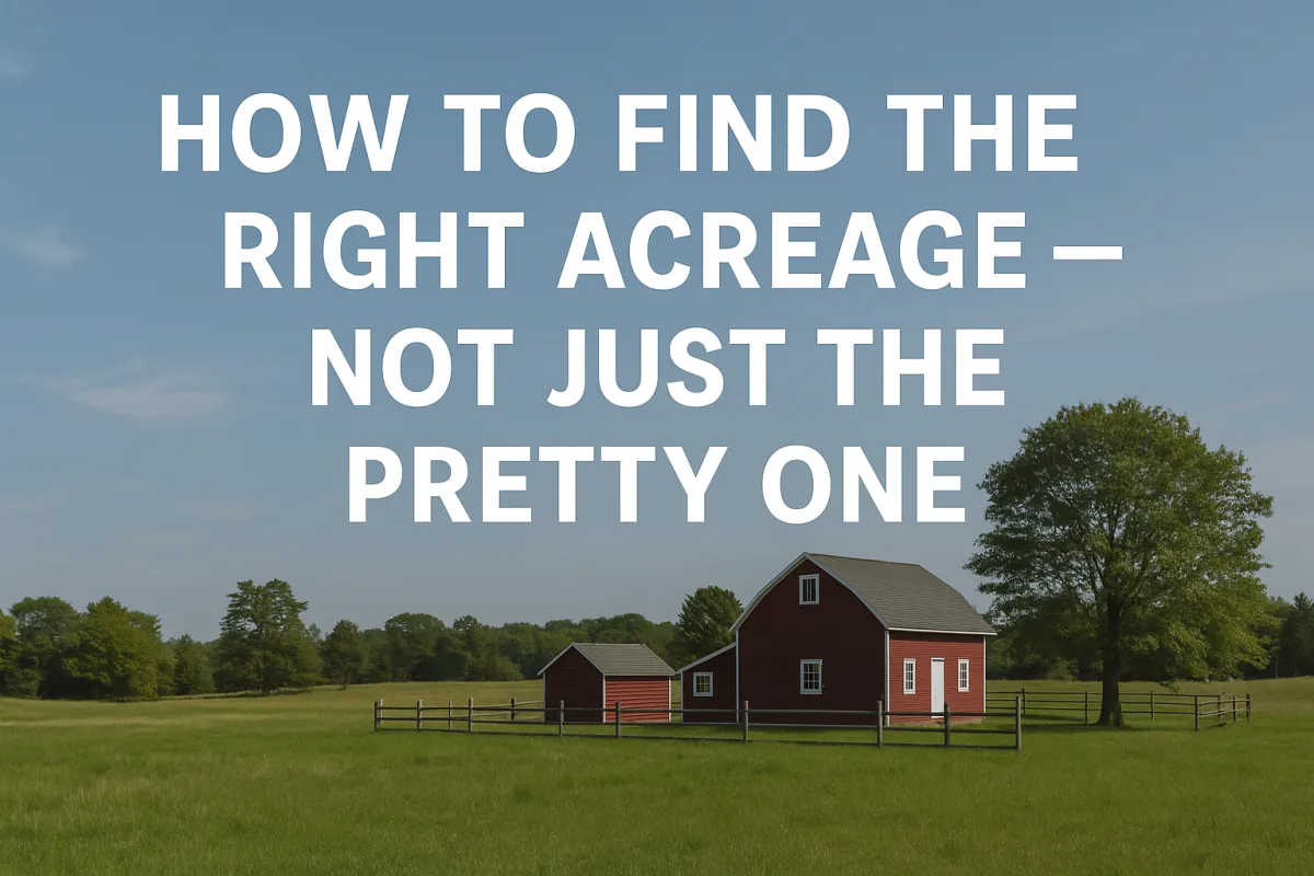 Alberta acreage buyer walking a rural property with an agent focused on practical features over aesthetics