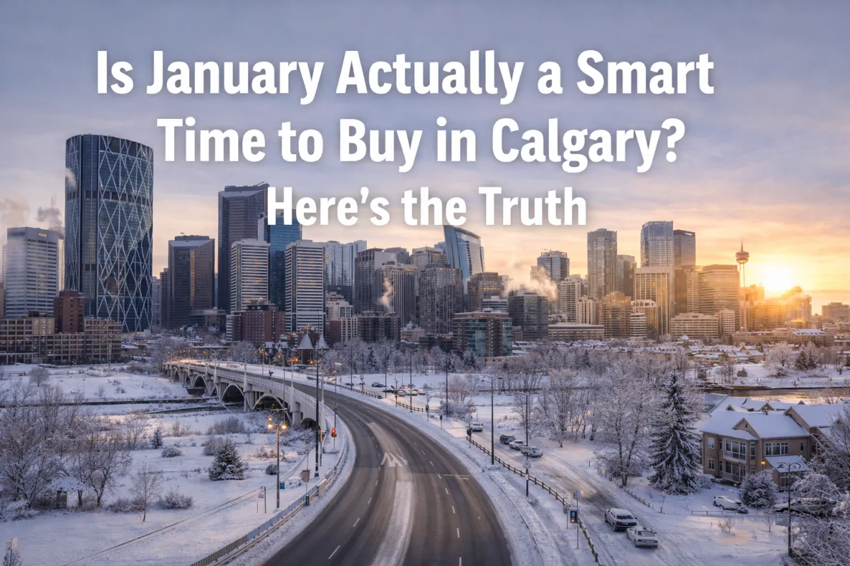 Calgary home listed for sale in winter highlighting the real advantages of buying property in January