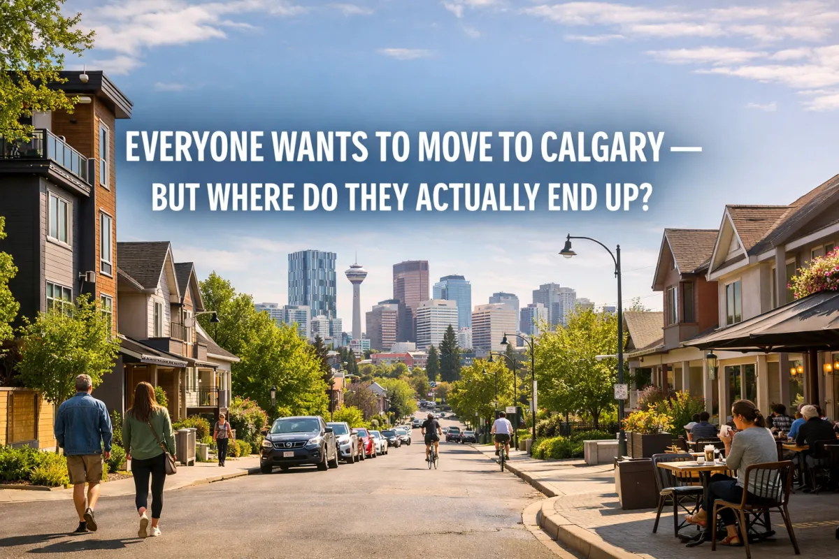 Diverse newcomers settling into a welcoming Calgary neighbourhood after choosing their ideal community