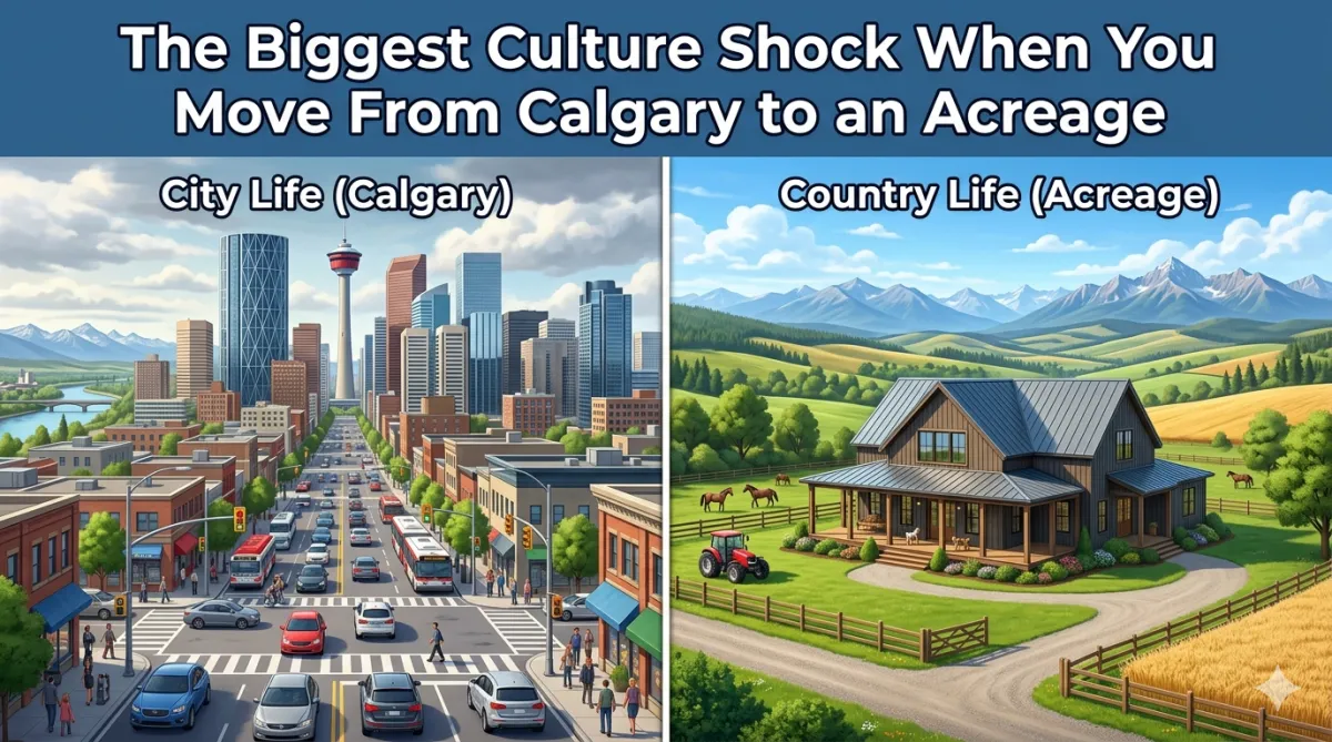 Calgary resident experiencing the dramatic lifestyle shift after moving to a rural Alberta acreage property