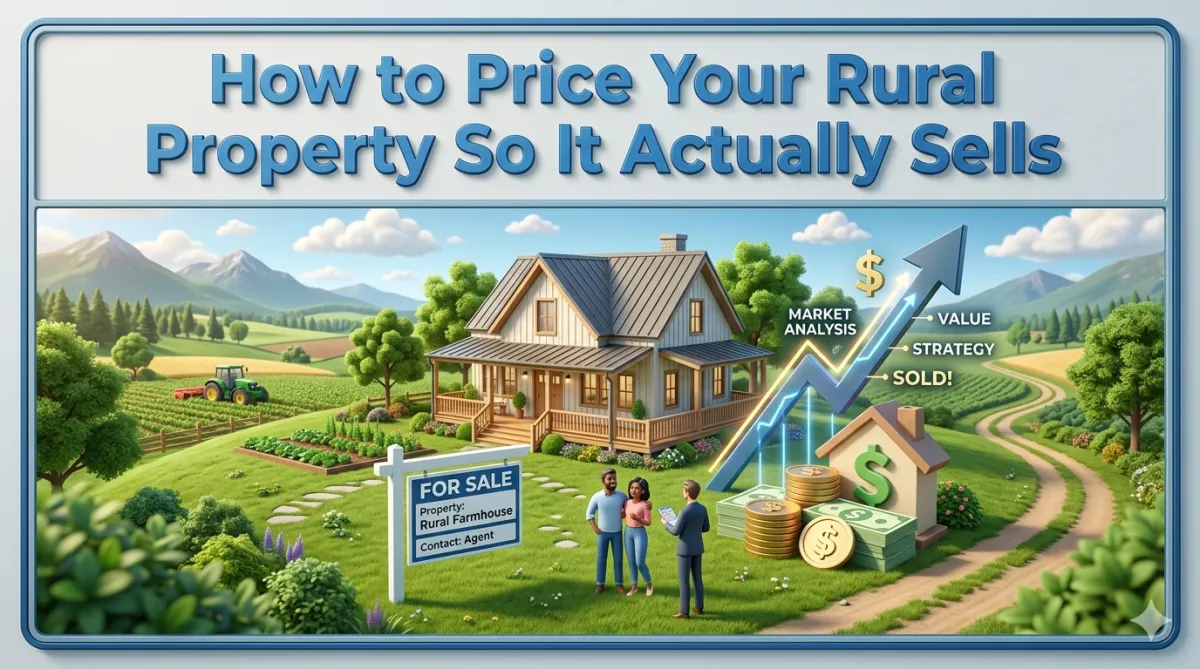 Alberta acreage seller reviewing comparable rural property sales with an agent to set a competitive listing price