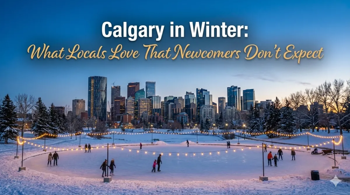 Calgary resident enjoying a crisp winter activity that surprises newcomers discovering the city's cold season appeal