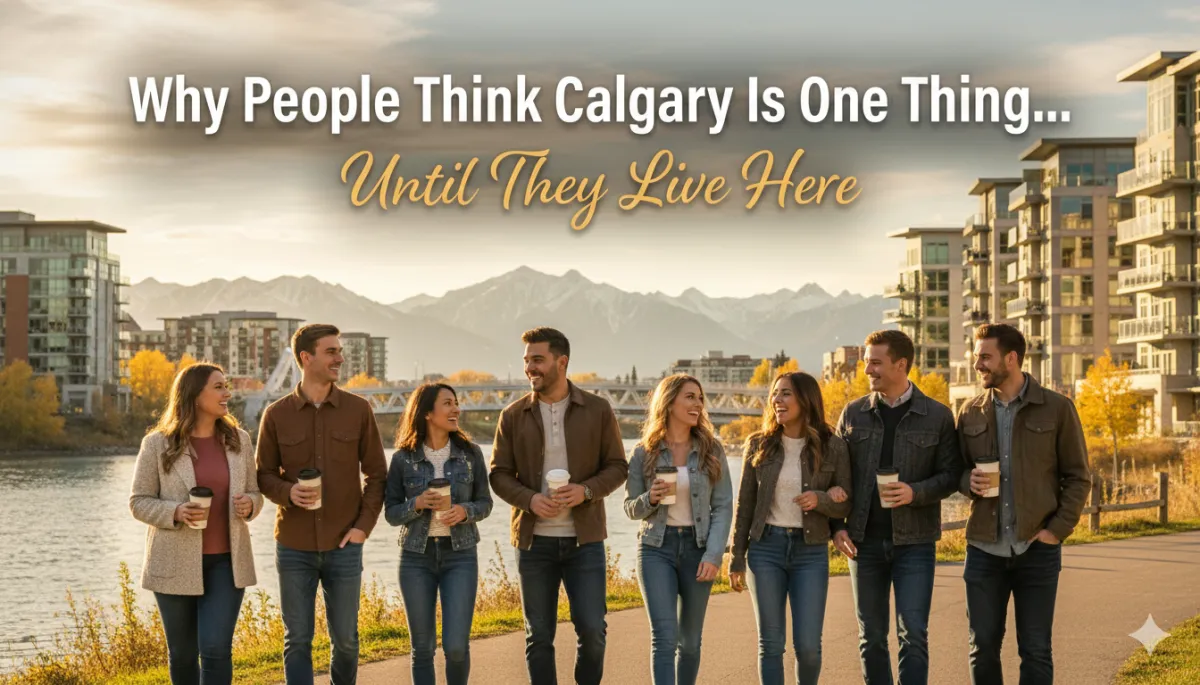 New Calgary resident looking out over the city skyline with a fresh perspective after experiencing life in Alberta firsthand