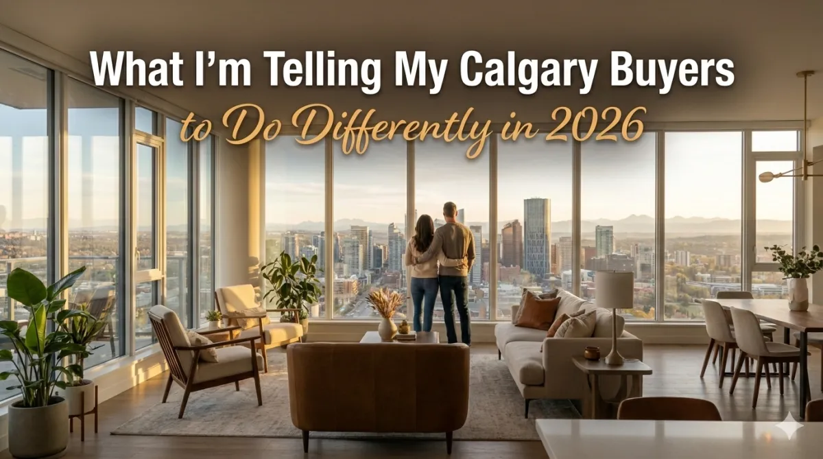 Calgary real estate agent sharing updated 2026 buying strategy advice with clients in a shifting property market