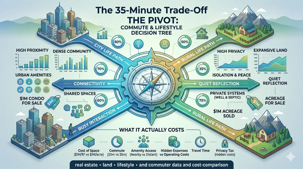 Calgary commuter mapping out the trade-off between drive time distance and property value in surrounding Alberta communities