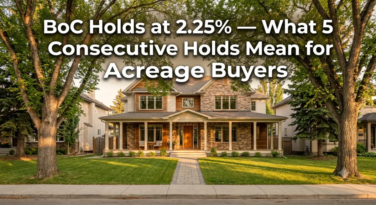Bank of Canada Holds at 2.25% — What 5 Consecutive Holds Mean for Acreage Buyers