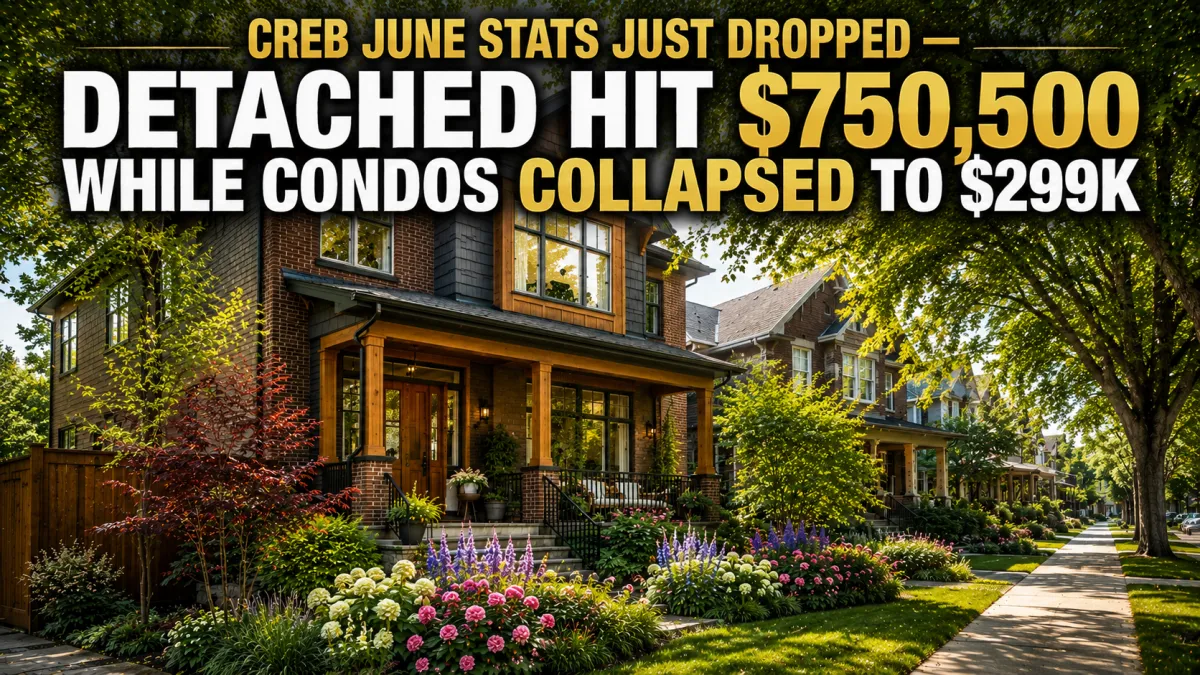 CREB June Stats Just Dropped — Detached Hit $750,500 While Condos Collapsed to $299K