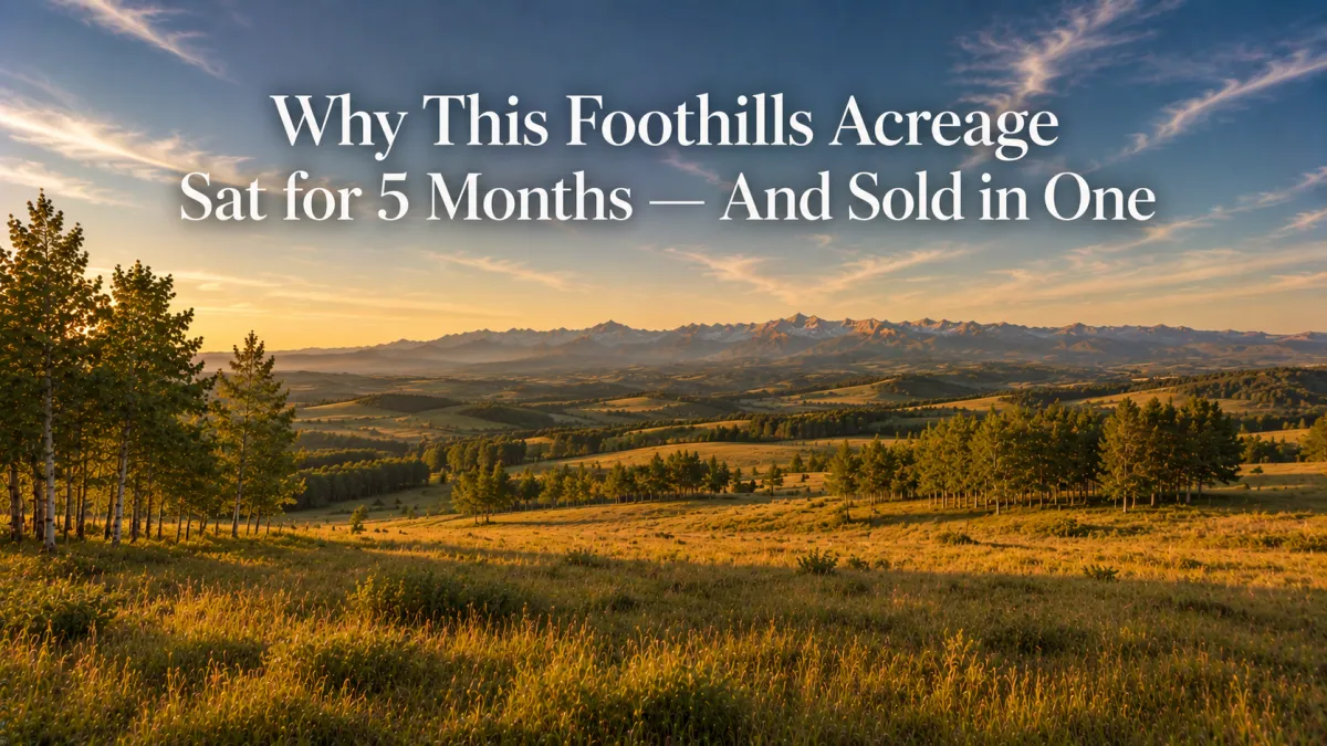 Why This Foothills Acreage Sat for 5 Months — And Sold in One