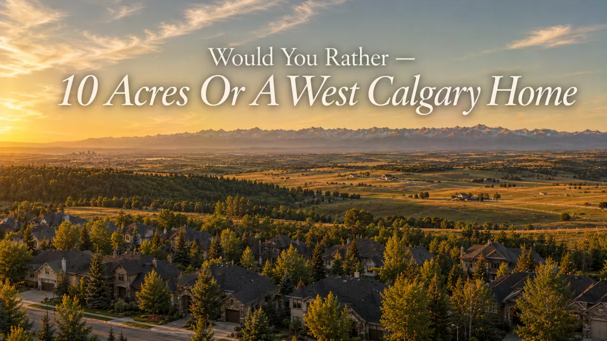 Would You Rather: A Record-Priced Detached Home in West Calgary, or 10 Acres 40 Minutes Out?