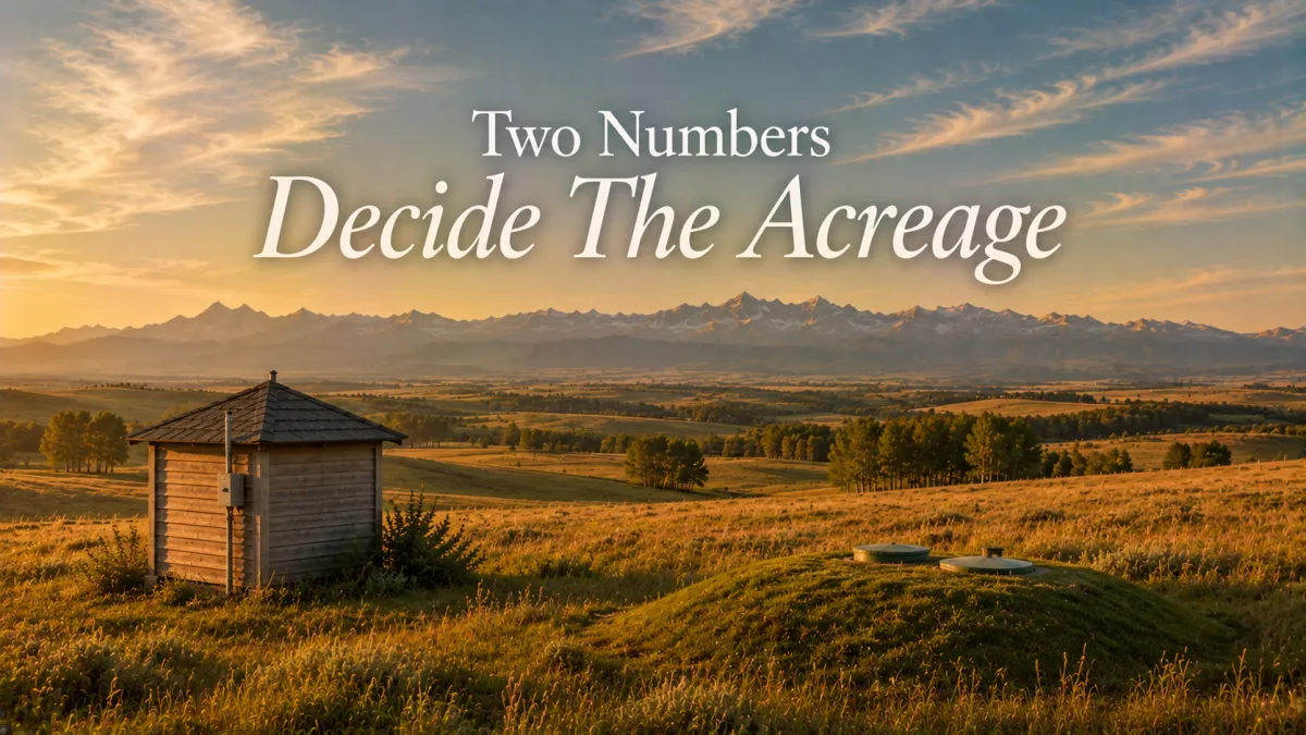 Septic vs Well: The Two Numbers That Decide If an Acreage Is Actually Worth It