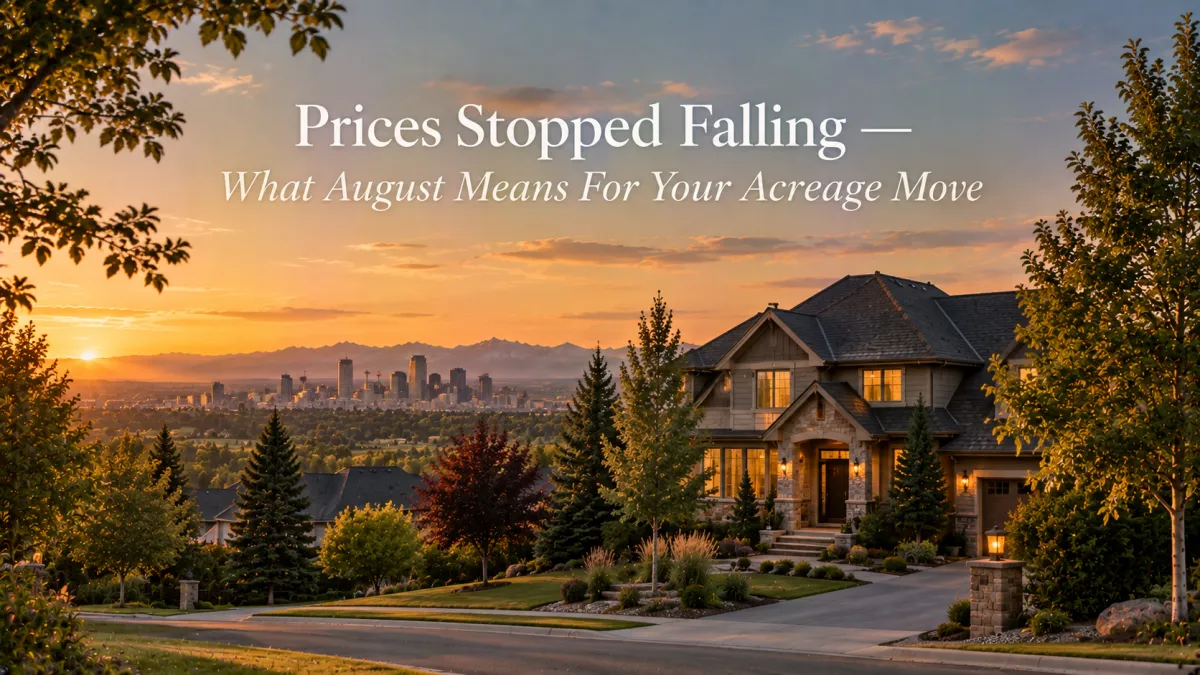 Calgary Prices Just Stopped Falling — What August's Numbers Mean If You're Timing a Move to Acreage