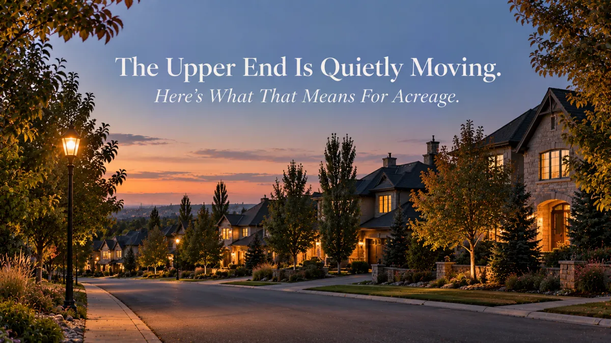 Calgary's Upper-End Market Is Quietly Moving While Everyone Watches Condos. Here's What That Means for Acreage Buyers