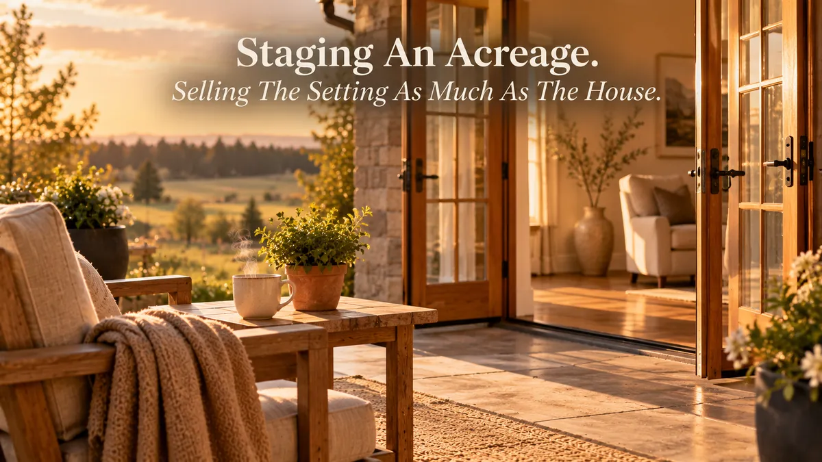 Staging an Acreage to Sell. Why Selling the Setting Matters as Much as the House