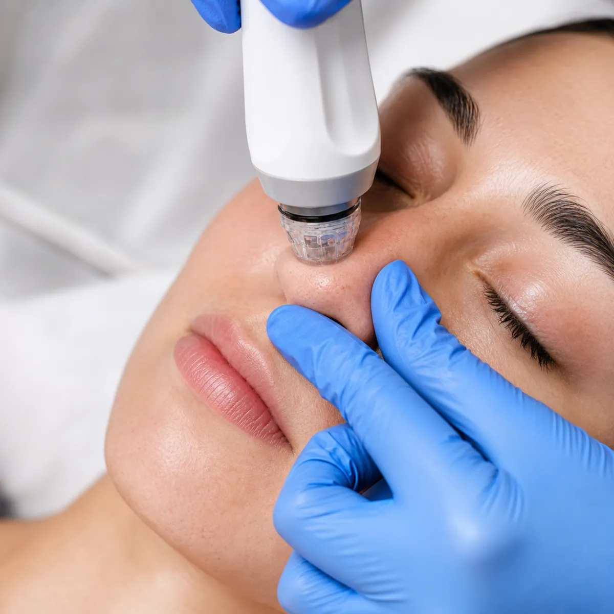 Client receiving a Glace Facial at Total Regen Whole Body Cryo in San Antonio, TX