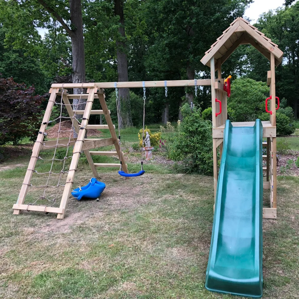 A childrens garden play area that we put together