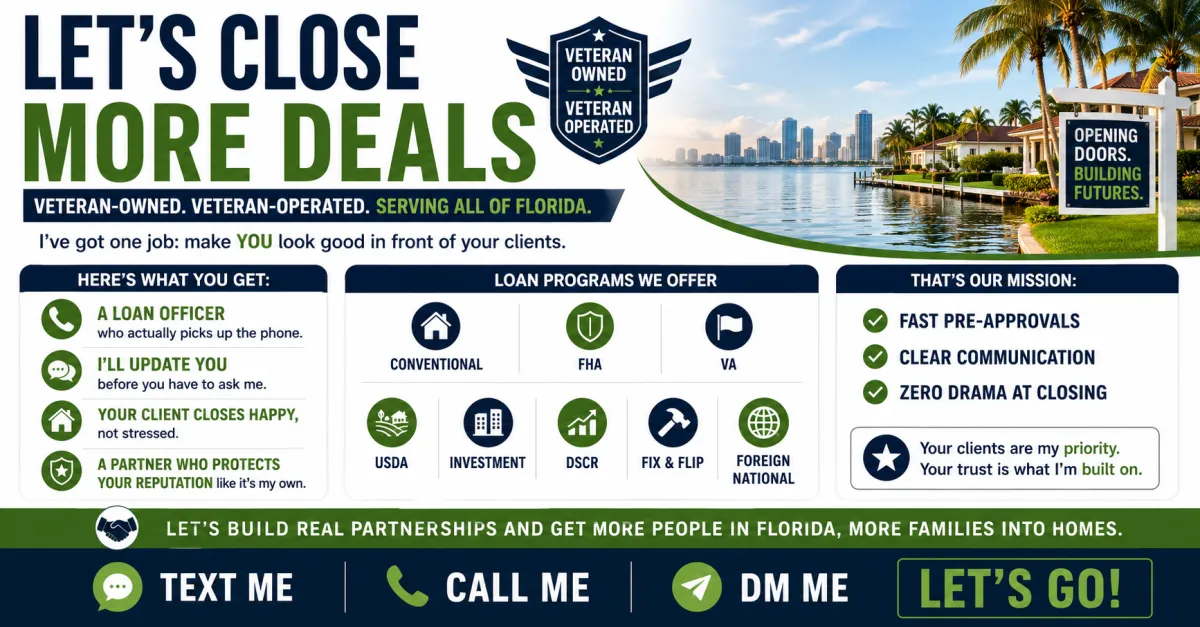 Florida Realtors: Brian Faeth at Universal Home Lending Has One Job and That Is Making You Look Good