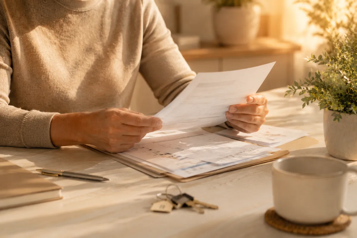 Texas homeowner reviewing property tax exemption documents at home in Houston