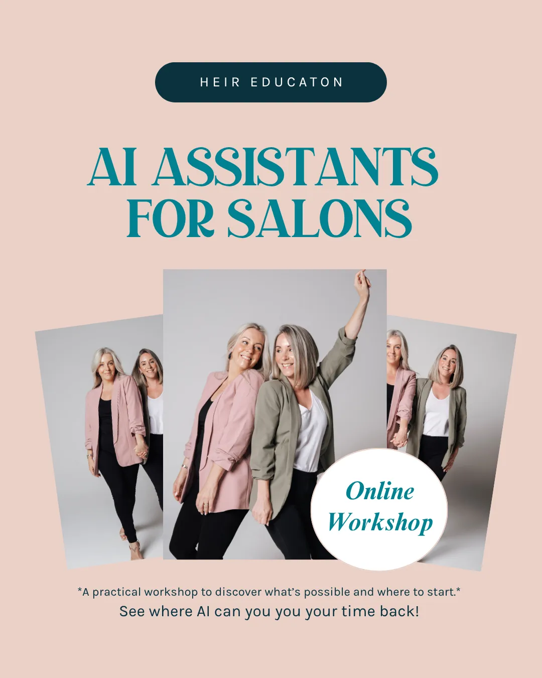 Modern bright salon interior with clean styling stations and professional hairdressing equipment