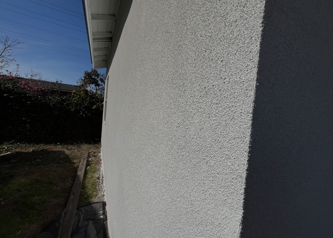 Smooth stucco wall after repair
