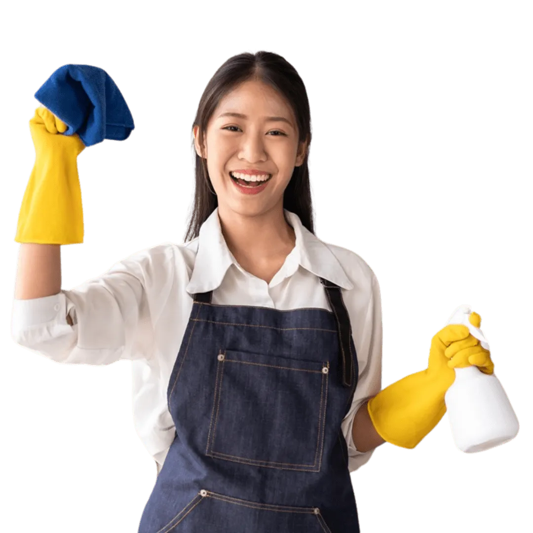Cleaning professional working in a spotless kitchen in Massachusetts  Dorys Janitorial team cleaning a commercial office