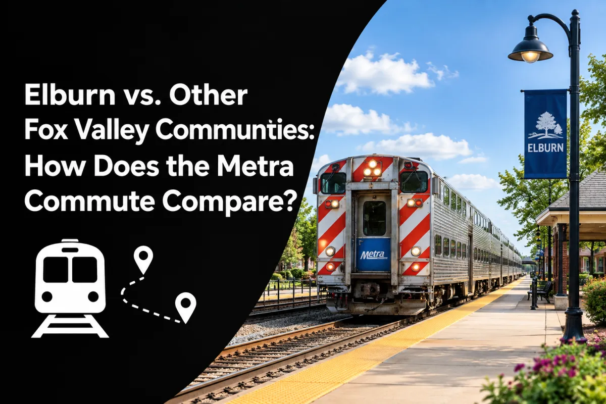 Elburn IL Metra station and Fox Valley homes for commuters