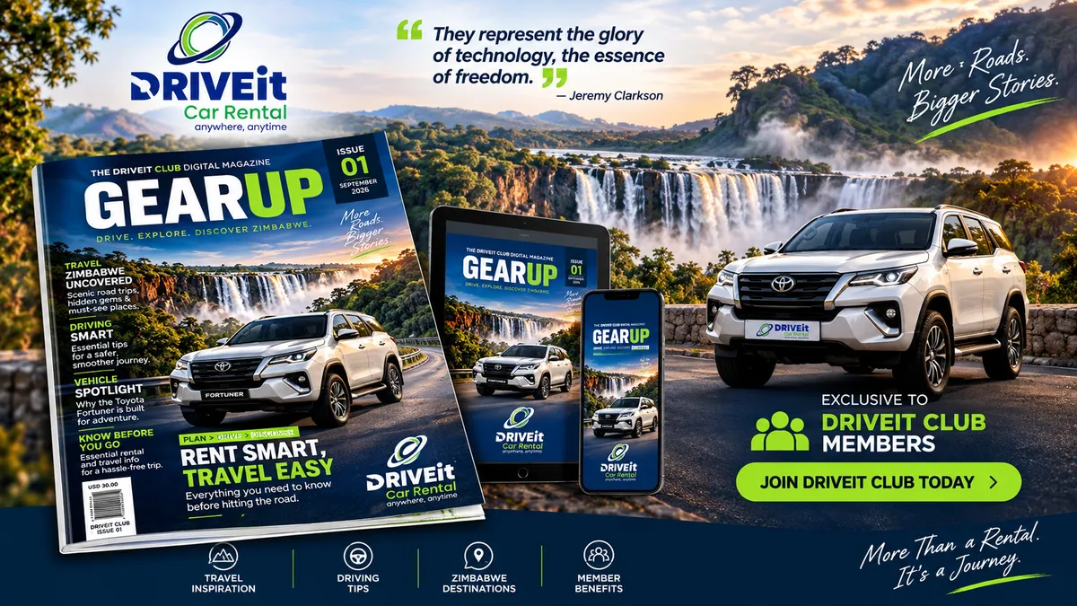 Introducing Gear Up: DriveIt Club’s New Digital Magazine for Zimbabwe’s Drivers & Travellers