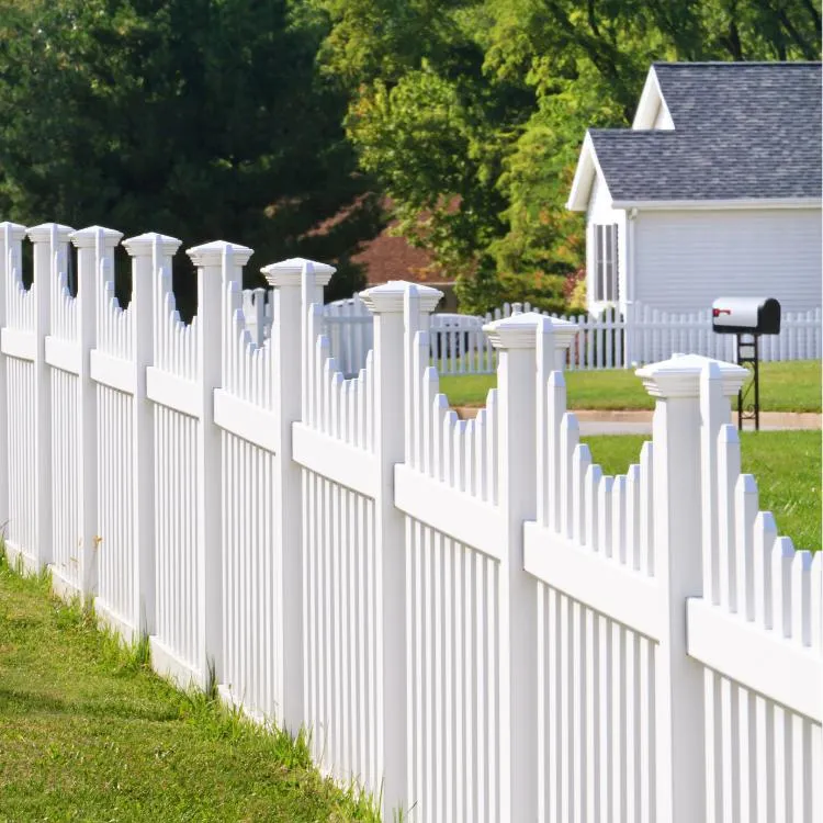 White vinyl fence