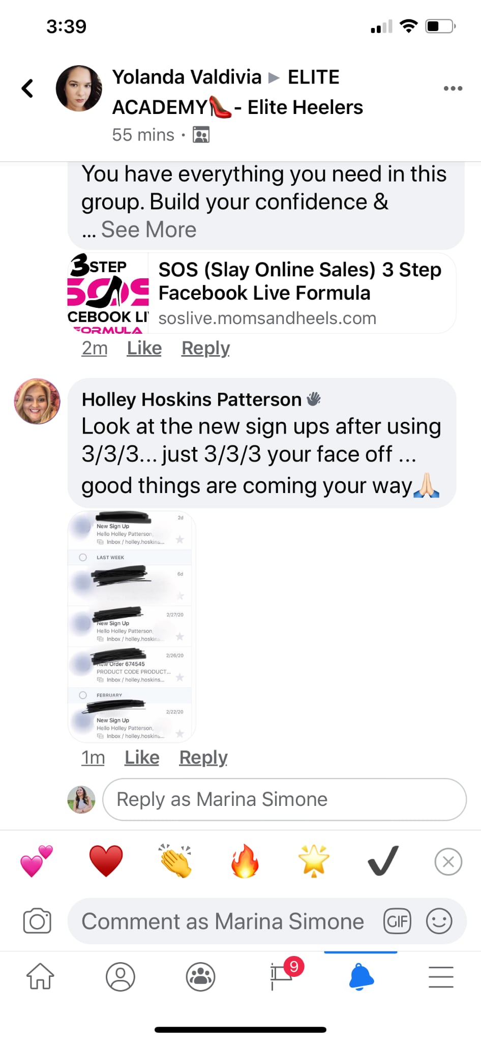 Testimonial for the 333 method by Marina Simone