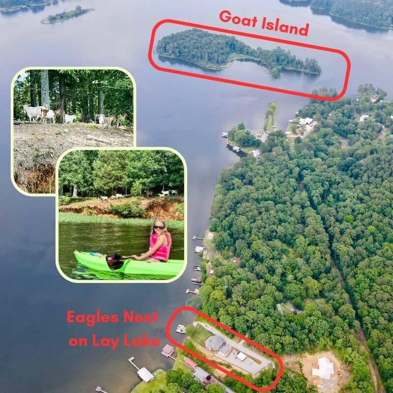 Eagles Nest on Lay Lake - Kayak to goats on goat island