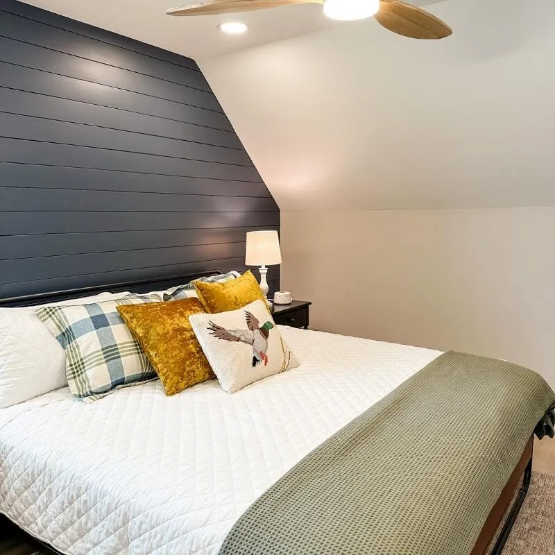 guest bedroom duck pillow king bed - accommodation nearby Henley Estates