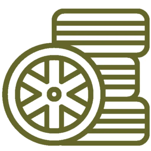 Brasi Automotive tire service icon - wheel with tire tread