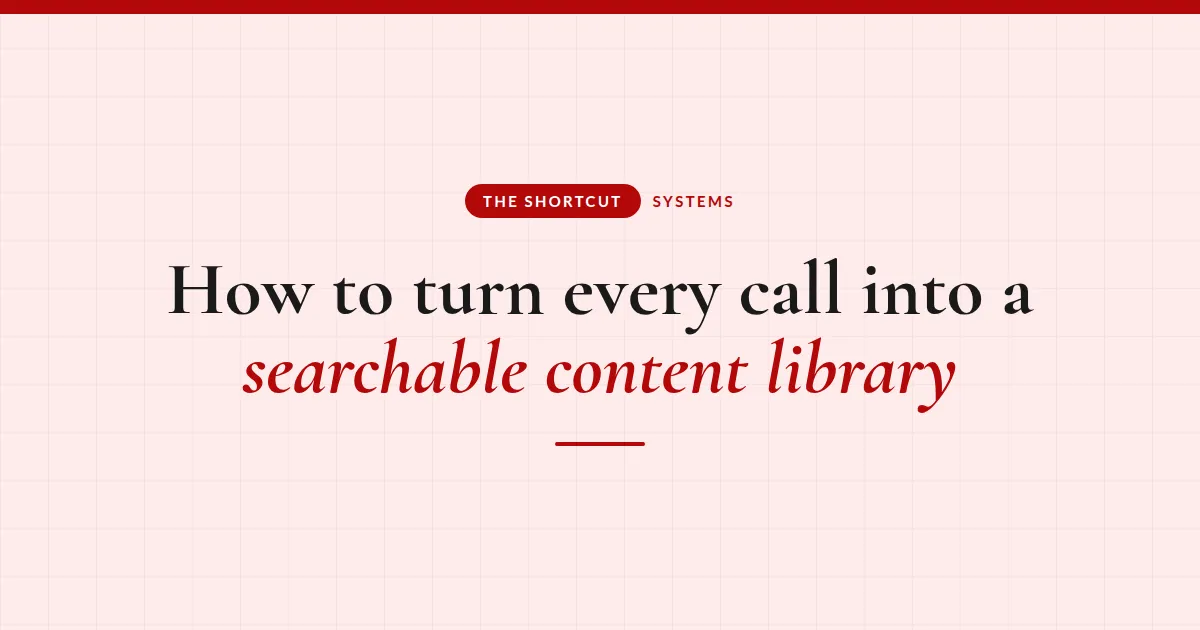 How to Turn Every Call You Have Into a Searchable Content Library