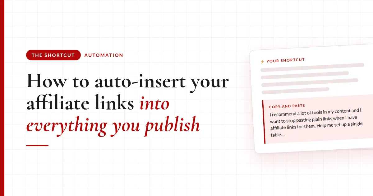 How to Auto-Insert Your Affiliate Links Into Emails, Pages, and Posts