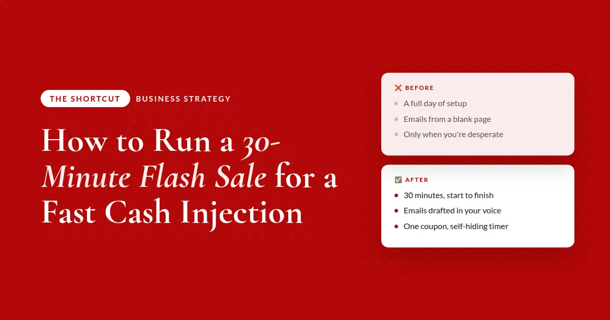 How to Run a 30-Minute Flash Sale for a Fast Cash Injection