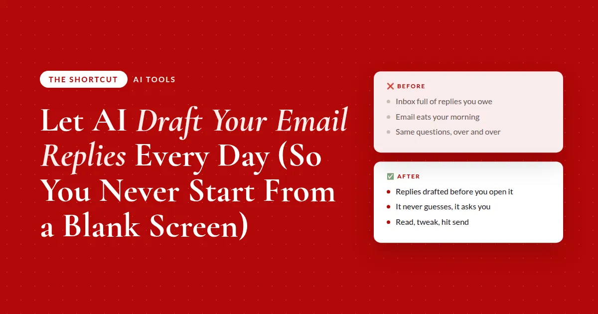 How to Let AI Draft Your Email Replies Every Day (So You Never Start From a Blank Screen)