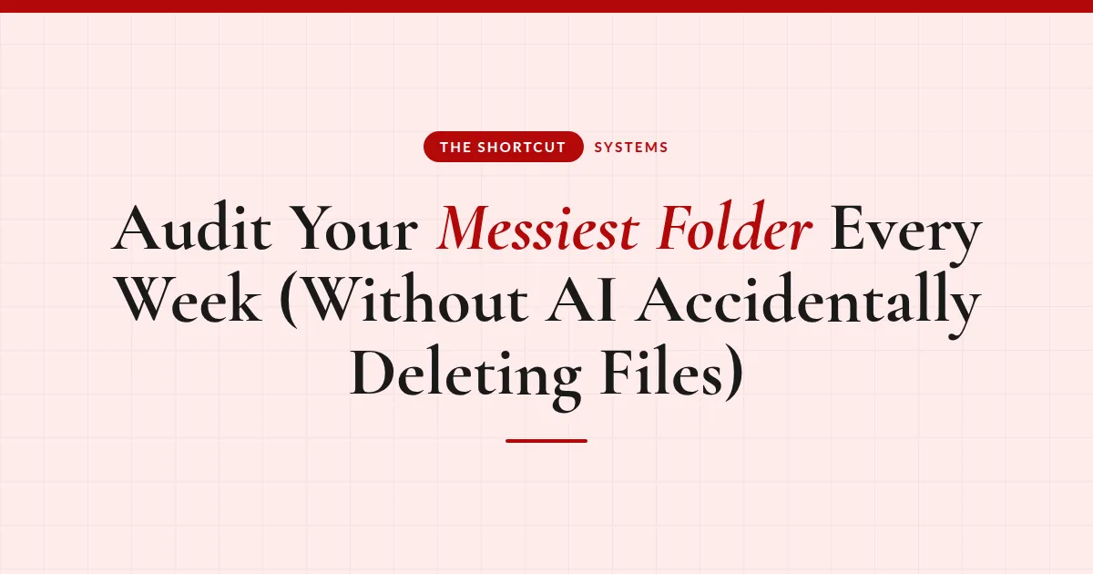 How to Audit Your Messiest Folder Every Week (Without AI Accidentally Deleting Files)