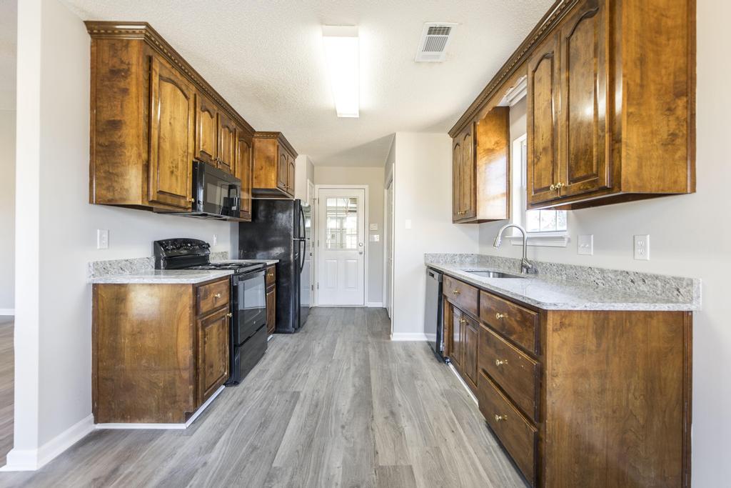Renovated kitchen of a vacant house.