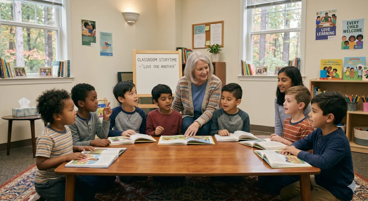 People gathered under blue rotary tents at an outdoor event.