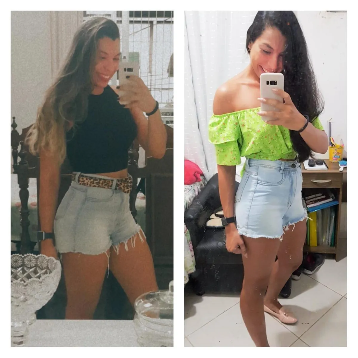 evolução de físico de uma mulher adulta