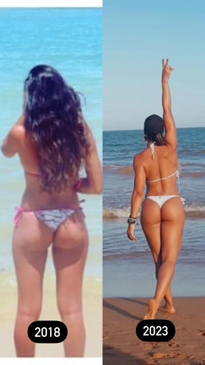 evolução de físico de uma mulher adulta