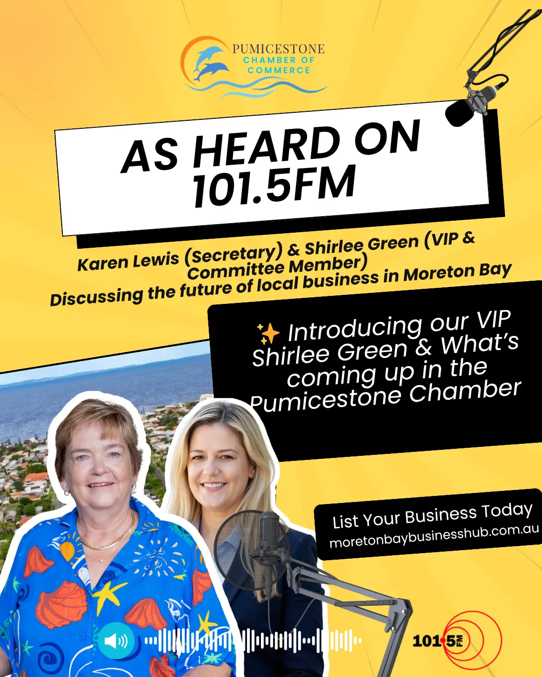 Micheal & Karen Appear on 101.5fm to talk about the Chamber and Business directory