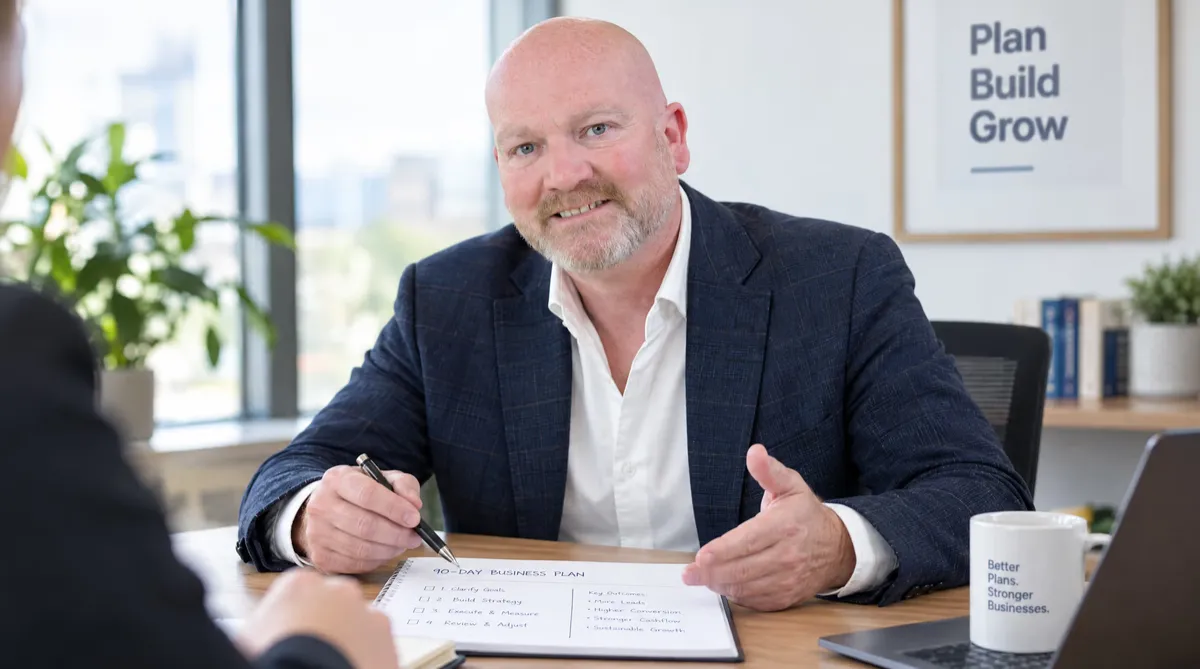 Oliver Johnson in a one-to-one business coaching conversation