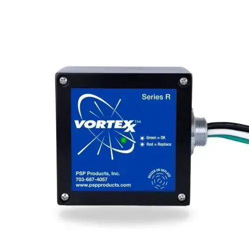 Streetlight attached to a concrete pole.